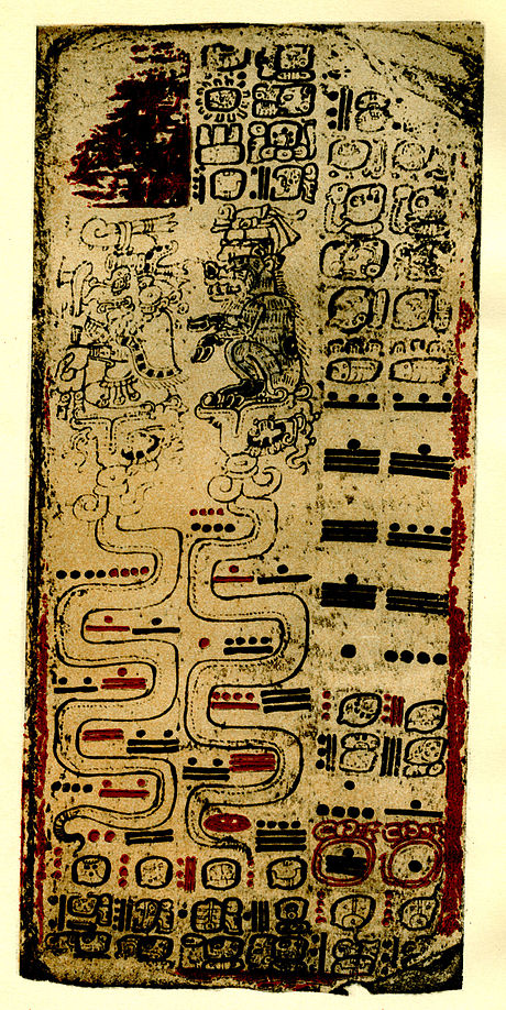 PAGE 62 OF THE DRESDEN CODEX, SHOWING THE SERPENT NUMBERS