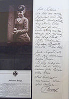 Crown Prince Rudolf's letter of farewell to his wife.