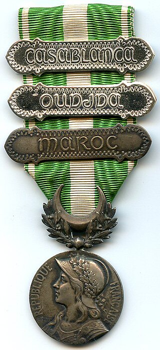 <span class="mw-page-title-main">Morocco commemorative medal (1909)</span> Award