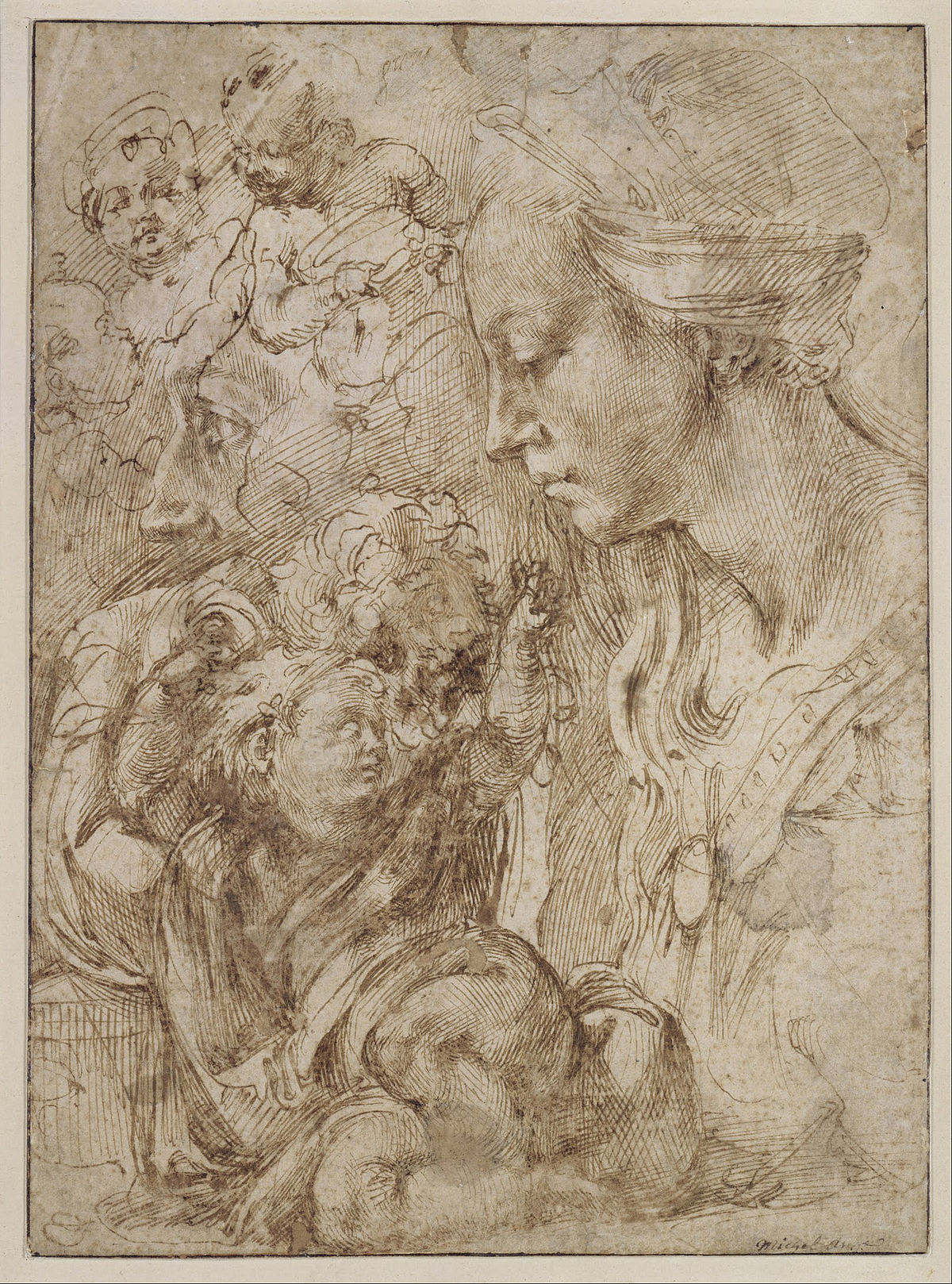 the holy family michelangelo