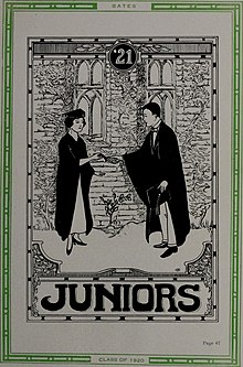 Bates participates in laying of the Ivy at graduations and induction ceremonies while Bowdoin participates in "Ivies", a weekend event usually in the spring marked with parties and inductions. Mirror, 1920 (1920) (14764318385).jpg