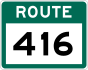 Route 416 Schild