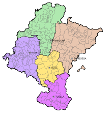 Historische administrative Einteilung von Navarra in Merindades