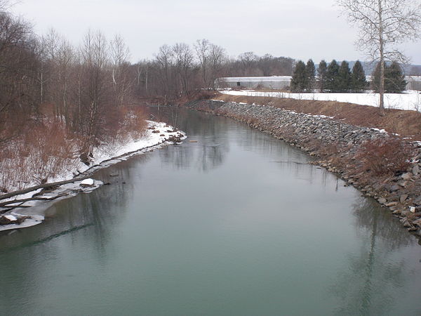 Nescopeck Creek not far from its mouth, looking downstream