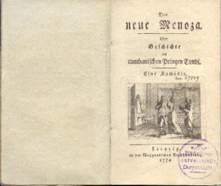 <i>Der neue Menoza</i> 1773 comedy by Jakob Michael Reinhold Lenz