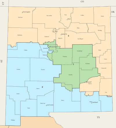 New Mexico Congressional Districts, 118th Congress.svg
