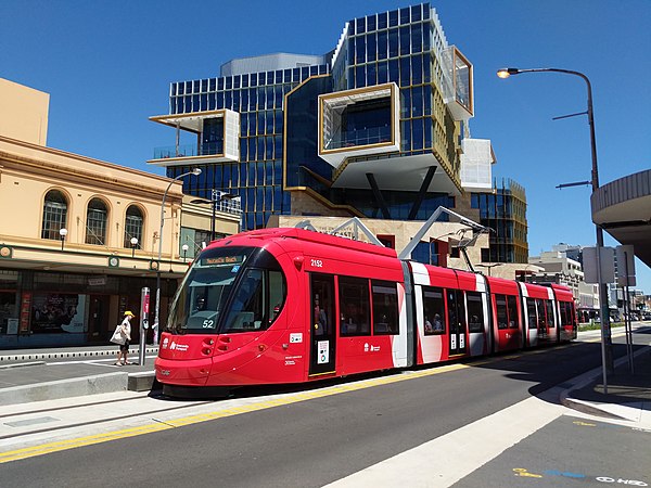 CAF Urbos 3 tram on Hunter Street