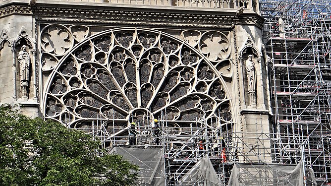 Reconstruction site at Notre-Dame de Paris Cathedral, May 2024