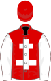 Red, white cross of lorraine and sleeves, red cap