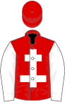 Red, white cross of lorraine and sleeves