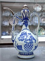 Jingdezhen porcelain ewer, in an Islamic shape, with the arms of a Portuguese family, c. 1522-1566