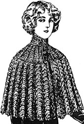 A young woman in a crocheted cape Pelerine1911.jpg