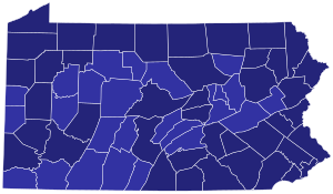 Pennsylvania Democratic presidential primary election results by county, 2024.svg