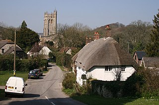 Piddletrenthide Village in Dorset, England