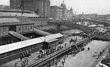 The floating landing stage, Prince's Landing Stage, c. 1930 Pier Head floating landing stage (Wonder Book of Engineering Wonders, 1931).jpg