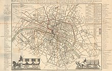1828 (Achin, Plan de la ville de Paris représentant les nouvelles voitures publiques à 25 cent)