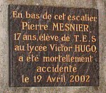 Plaque commémorative de Pierre Mesnier