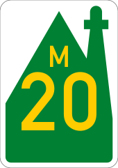 Port Elizabeth metropolitan 20 route marker Port Elizabeth road M20.svg