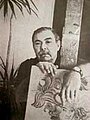 René Portocarrero (d. 1985), with his hands on art