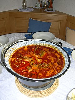 Fishermans soup Hungarian fish soup