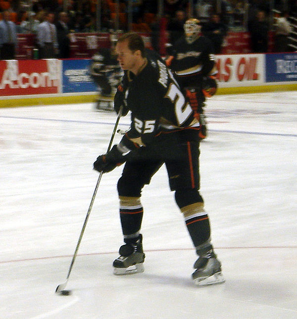 Chris Pronger during the 2006–07 season. The Ducks acquired Pronger during the 2006 off-season, in a trade with the Edmonton Oilers.