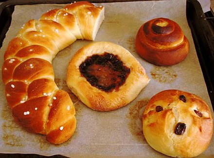 Several types of pulla sweet bread