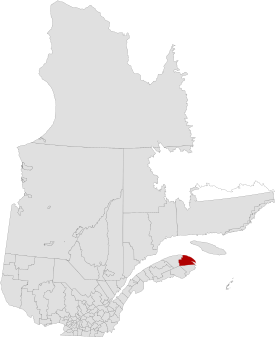 Location of the MRC La Côte-de-Gaspé