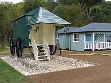 Queen Victoria's bathing machine, preserved at Queen Victoria's Beach east of Osborne House[57]