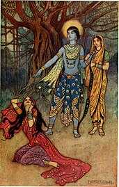 Rama Spurns Suparnakha by Warwick Goble