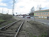 English: Industrial railway from Ramenskoe station. Русский: Подъездной путь от станции Раменское на север