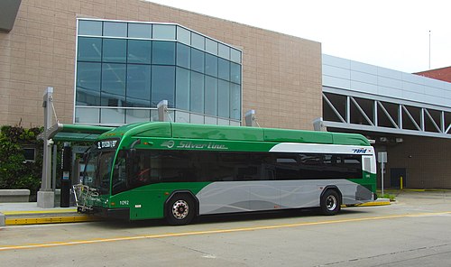 A Rapid SilverLine BRT bus at the Rapid Central Station