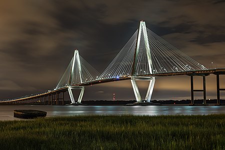 Bridge at night in South Carolina