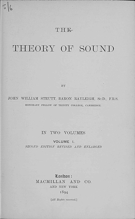 Theory of sound, 1894