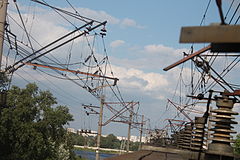 3 kV DC overhead catenary in Kyiv.