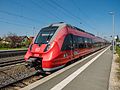 * Nomination Bahnhof Hirschaid with S-Bahn train --Ermell 10:59, 10 May 2016 (UTC) * Promotion Strong wide angle perspective is not optimal with the subject, but in all other aspects good quality --Smial 11:09, 10 May 2016 (UTC)