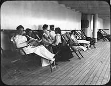 Passengers in deckchairs aboard Trent in 1902 SS Trent YORYM-TA0188.jpg