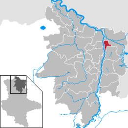 Kaart van Sandau (Elbe)
