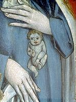 "Cutaway" unborn Jesus, from a Swiss altarpiece of 1505