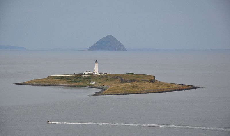 File:Scotland, Pladda Island and Ailsa Craig, seen from Isle of Arran.JPG