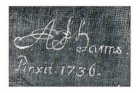 A ligature signature on an 18th century painting.