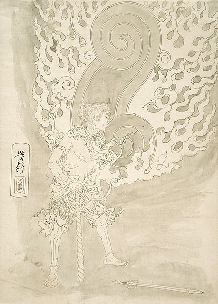 File:Sketch with Detail of Fudo Threatening Yuten with his Sword LACMA M.84.31.388.jpg