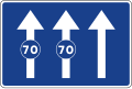 S-50e Fahrstreifen für Fahrzeuge mit dargestellter Mindestgeschwindigkeit vorgesehen