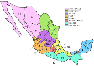 Map of the states of Mexico States of Mexico.png