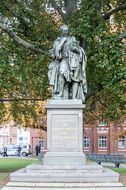 Winckelmann statue, Winckelmannplatz, Stendal, Germany
