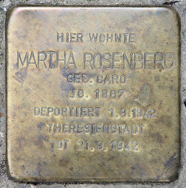 File:Stolperstein Limonenstr 11 (Lichf) Martha Rosenberg.jpg