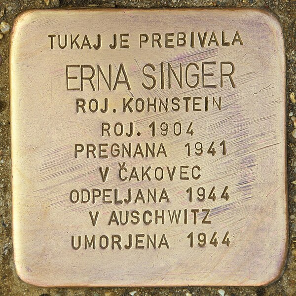 File:Stolperstein für Erna Singer (Maribor).jpg