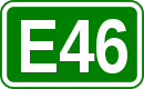 Sign of the European route 46