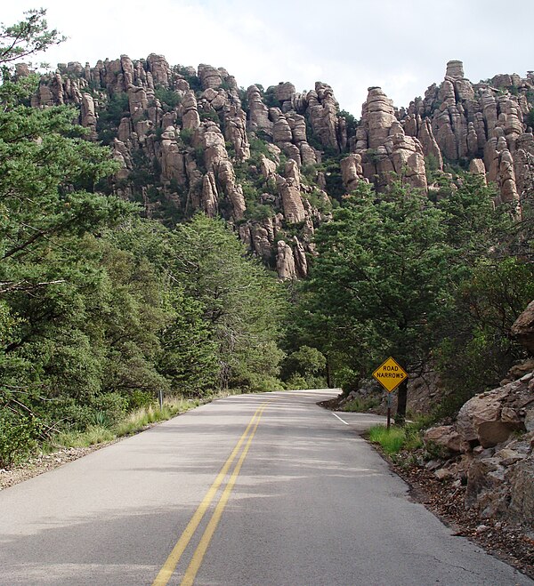 Chiricahua National Monument entrance roadway