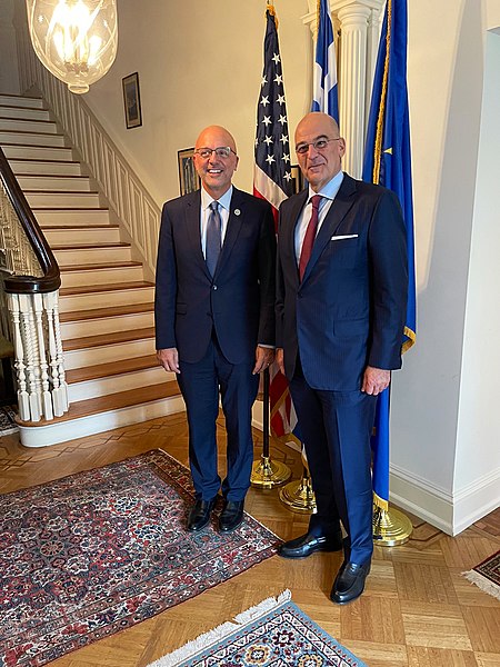 File:Ted Deutch met with Greek FM Dendias in Washington DC - 2021.jpg