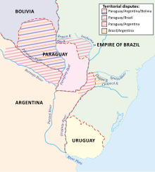 Territorial disputes in the Platine region in 1864 Territorial disputes in the Platine region in 1864.svg